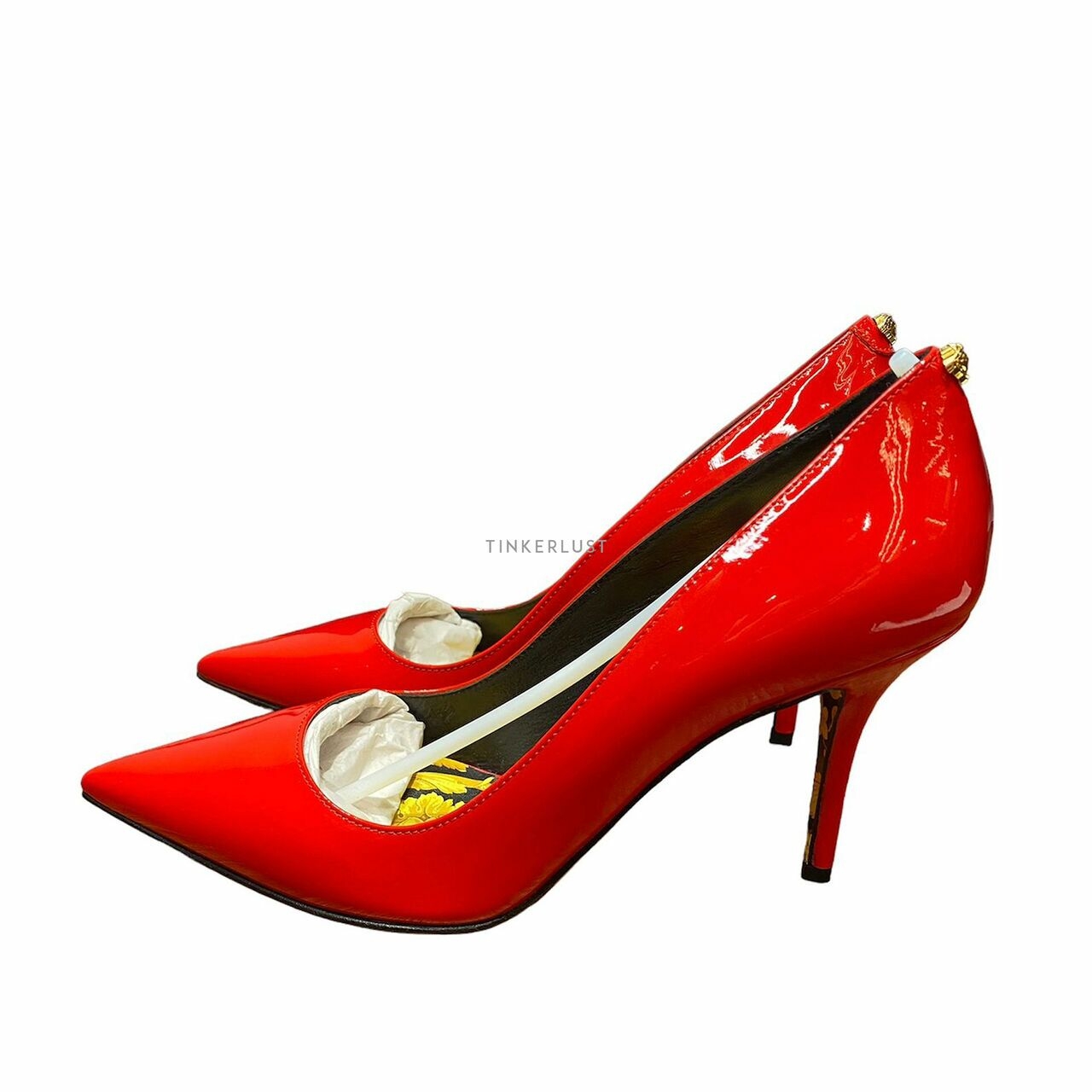 Versace Decolette Vernice in Red Heels