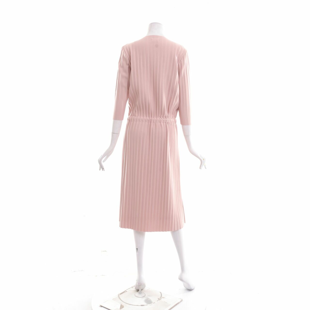 KALM Dusty Pink Pleats Midi Dress