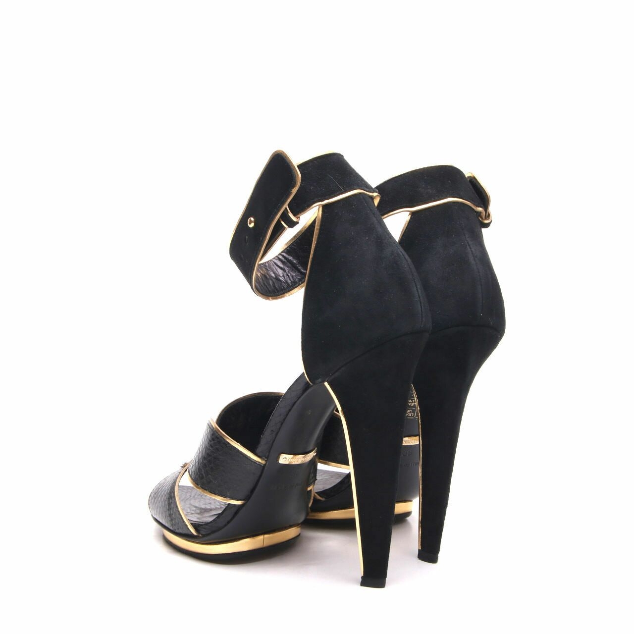 Roberto Cavalli Gold & Black Heels