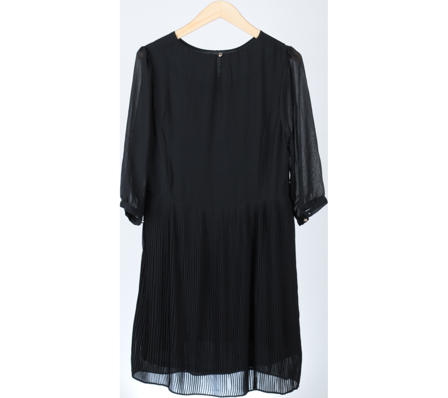 Rosetz Black Chiffon Pleated Mini Dress