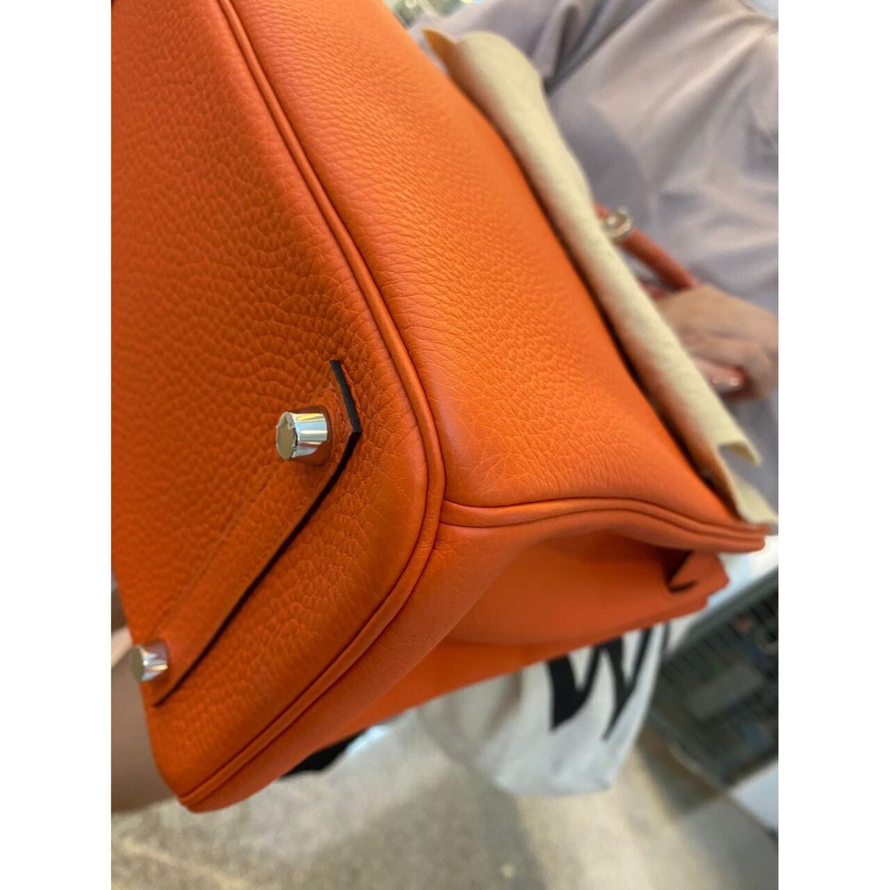 Hermes Orange Organic Handbag