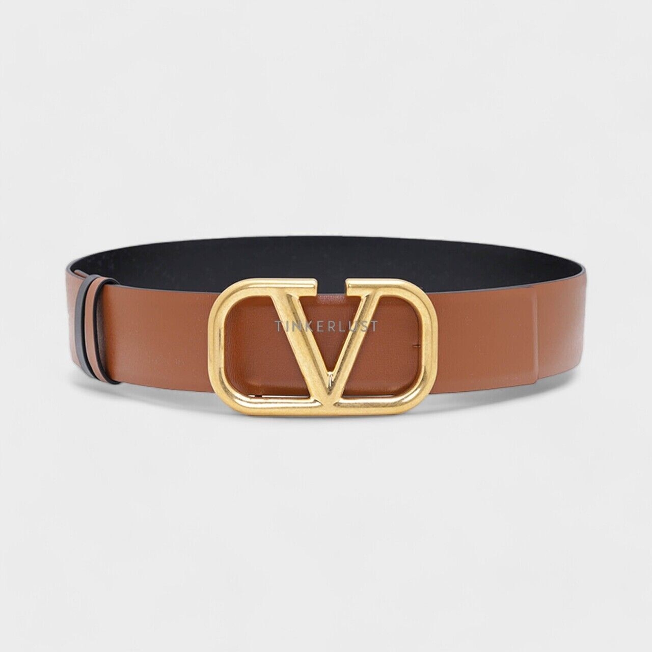 Valentino Reversible Belt 4cm in Black/Brown Leather with VLogo Buckle