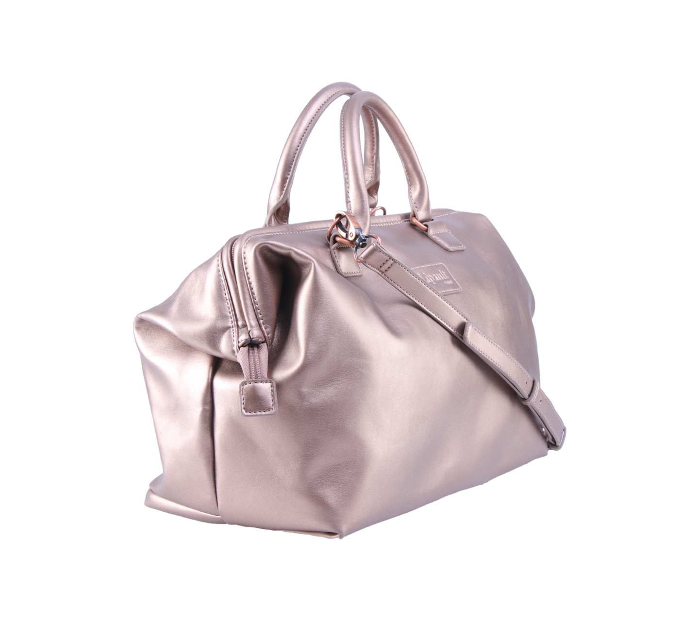 Lipault Rose Gold Miss Plume Small Bowling Satchel