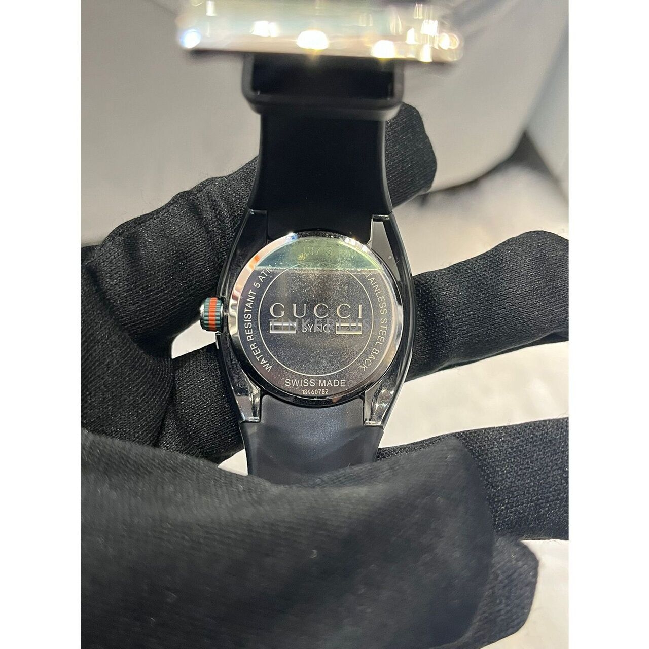 Gucci Rubber Black Stainless Steel Watch