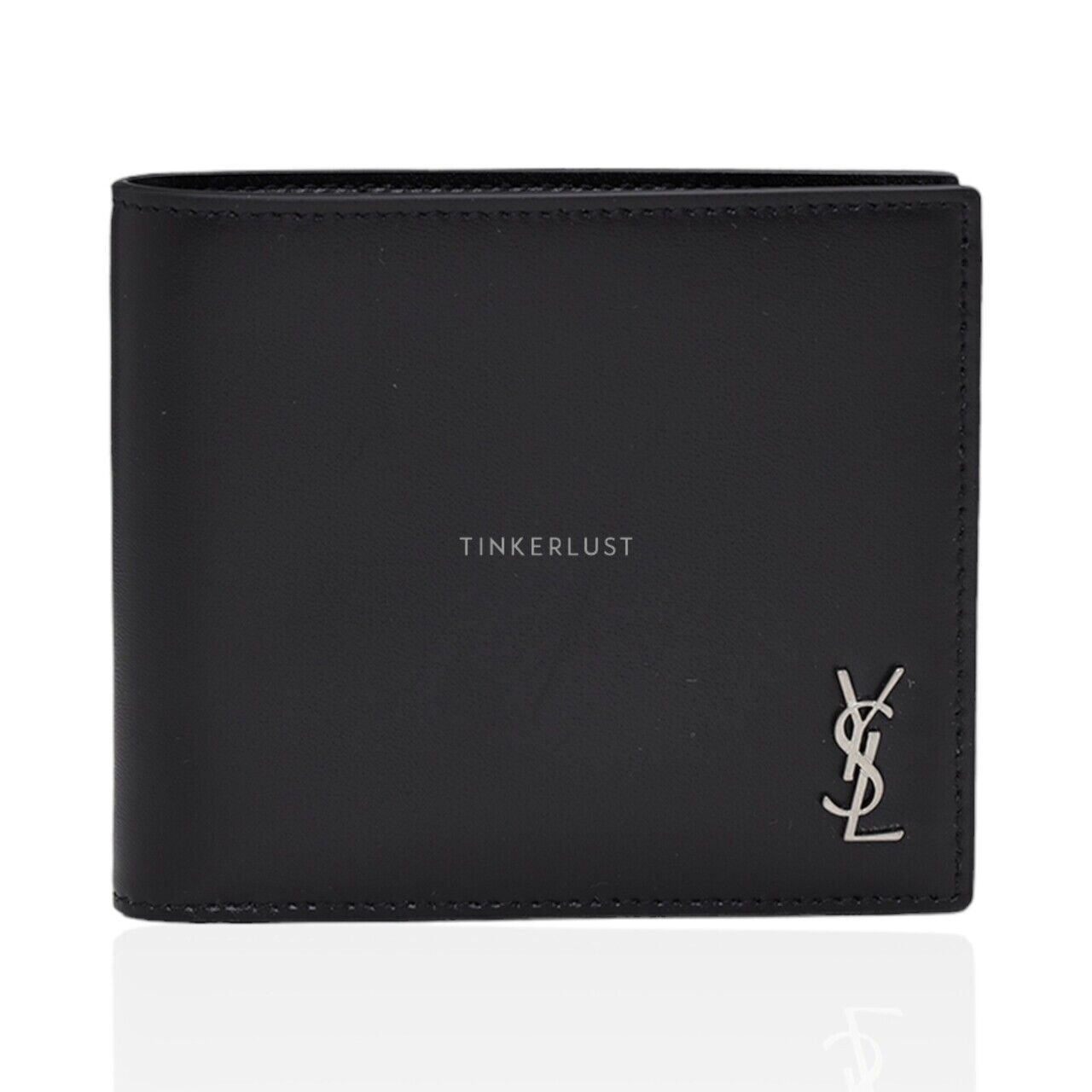 Saint Laurent Tiny Monogram East/West Black Matte Leather Wallet