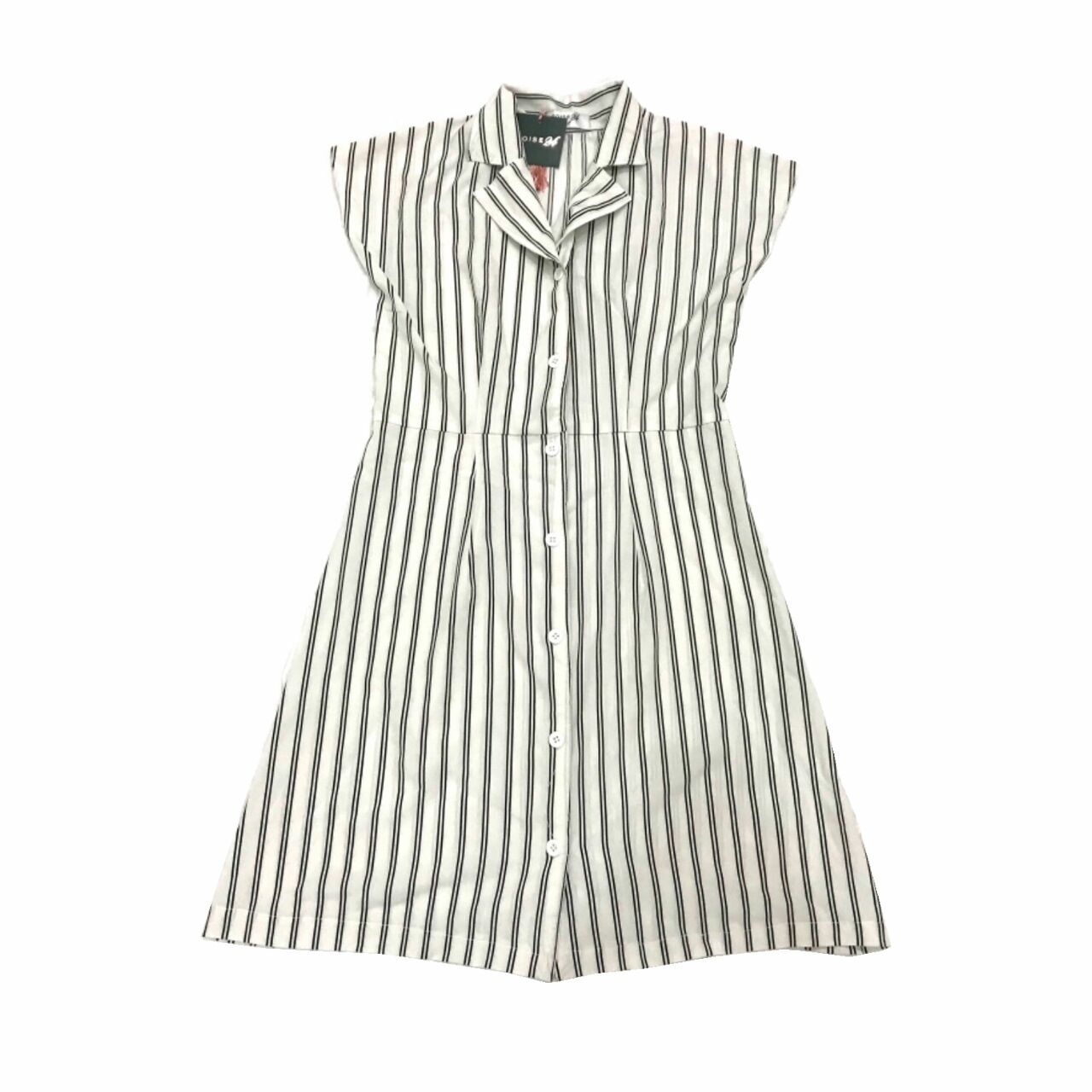 Poise24 Black & White Stripes Midi Dress
