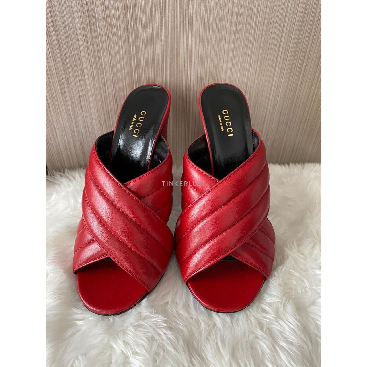 Gucci Crossover Red Leather Heels 