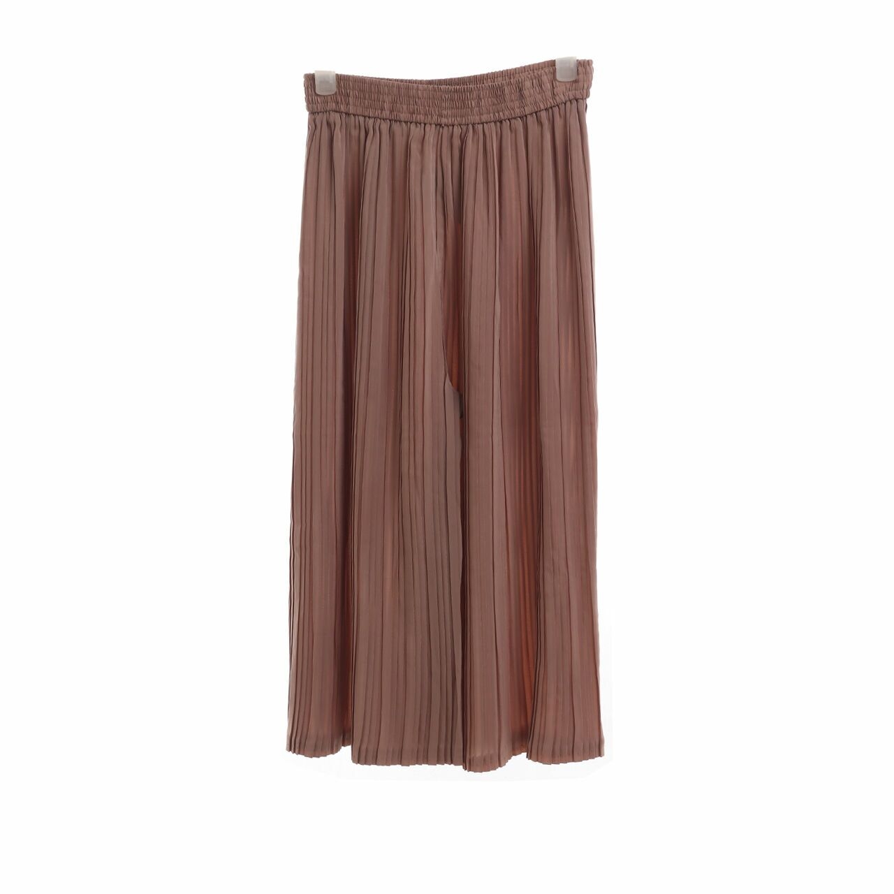 Lilac Brown Pleated Cropped Pants