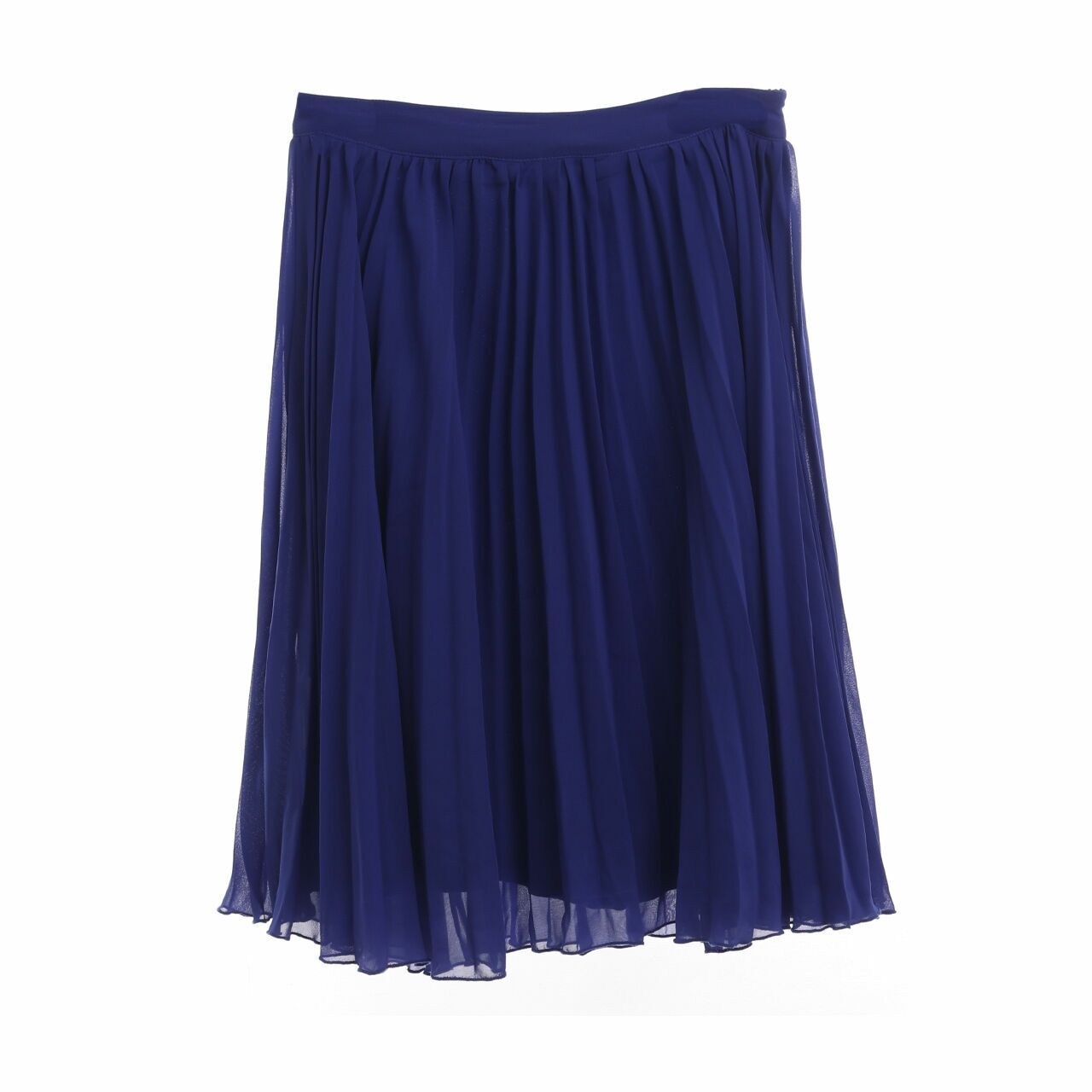 Ally Blue Pleated Midi Skirt