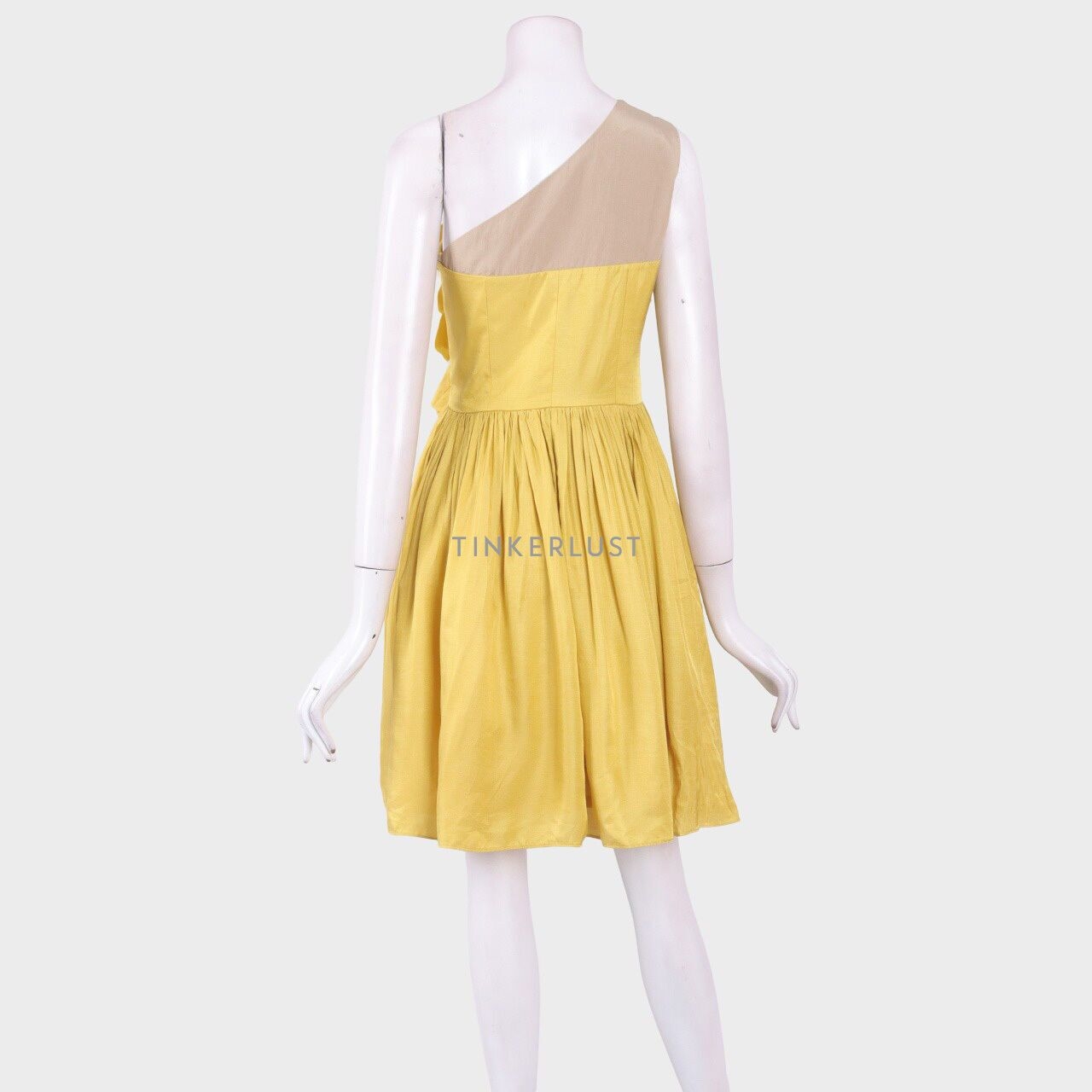 Ciel Mustard One Shoulder Mini Dress Unfinished