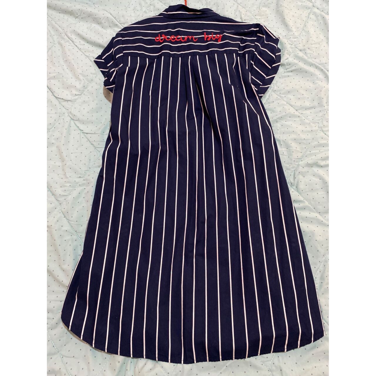 Mango Navy & White Stripes Mini Dress