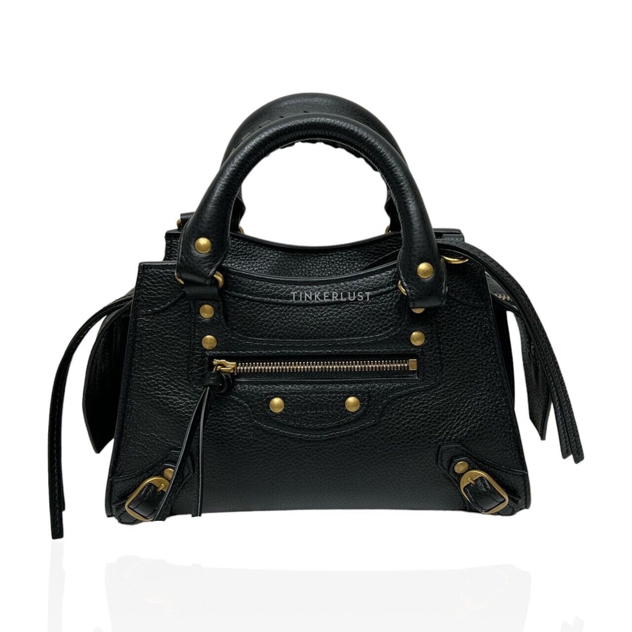 Balenciaga Neo Mini Top-Handle Black Grained Leather 2021 GHW Satchel