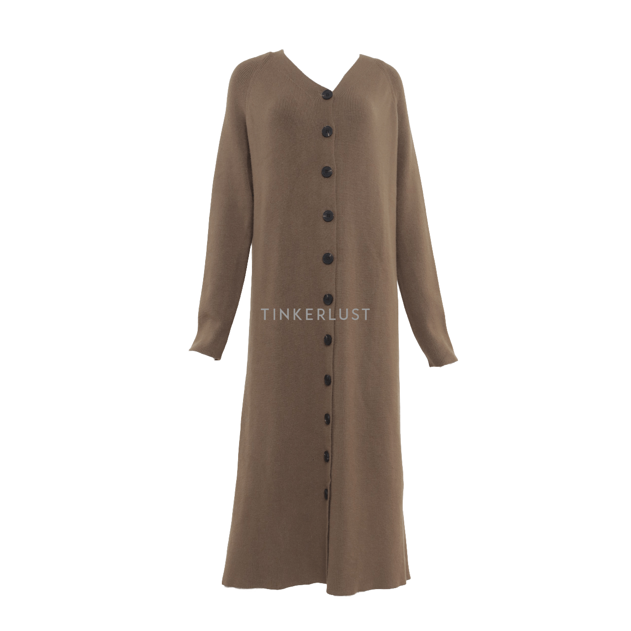 Yuan Olive Knit Midi Dress