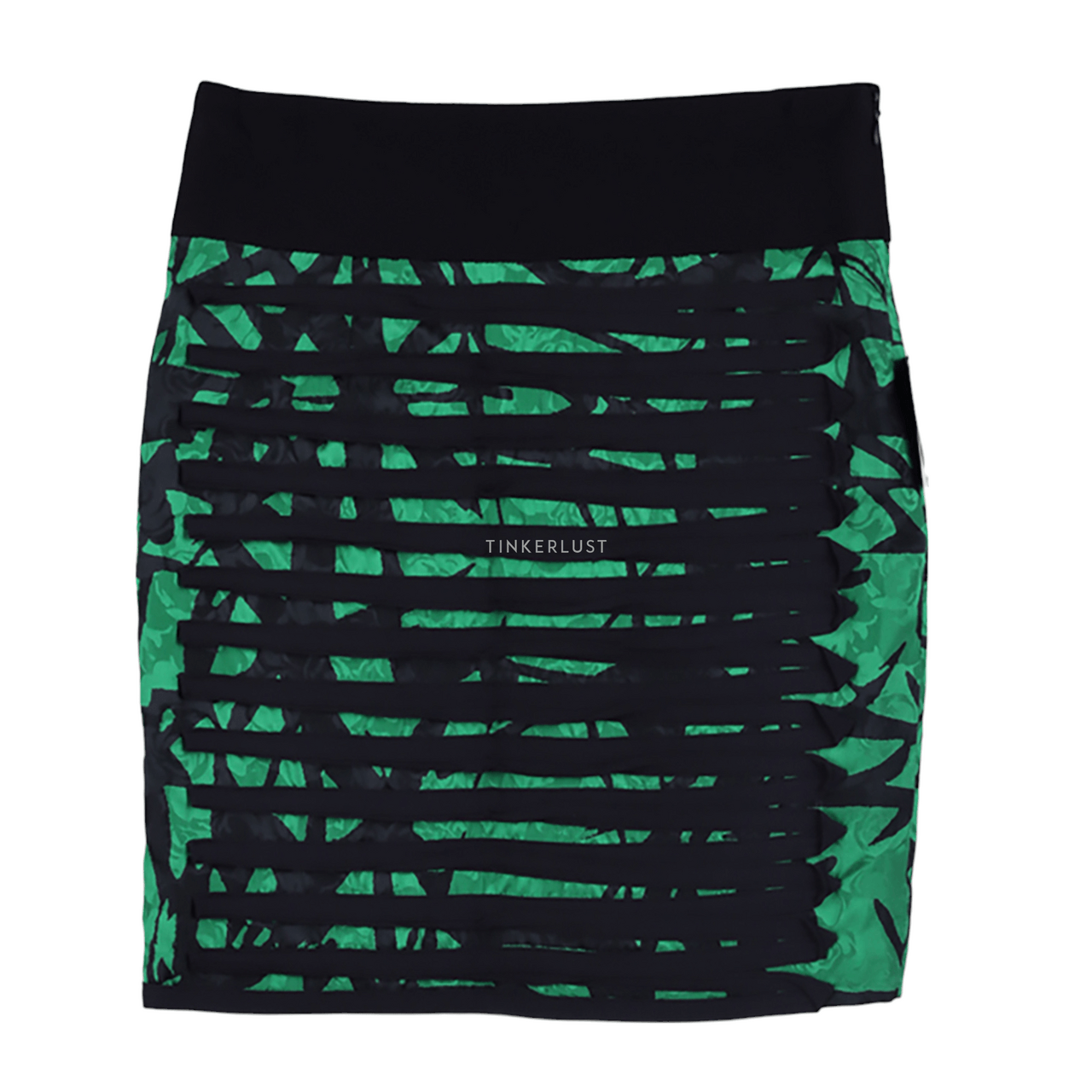 Robert Rodriguez Black & Green Pattern Mini Skirt