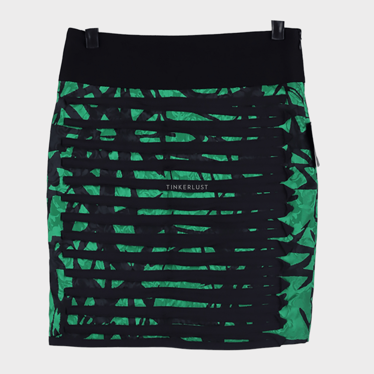 Robert Rodriguez Black & Green Pattern Mini Skirt