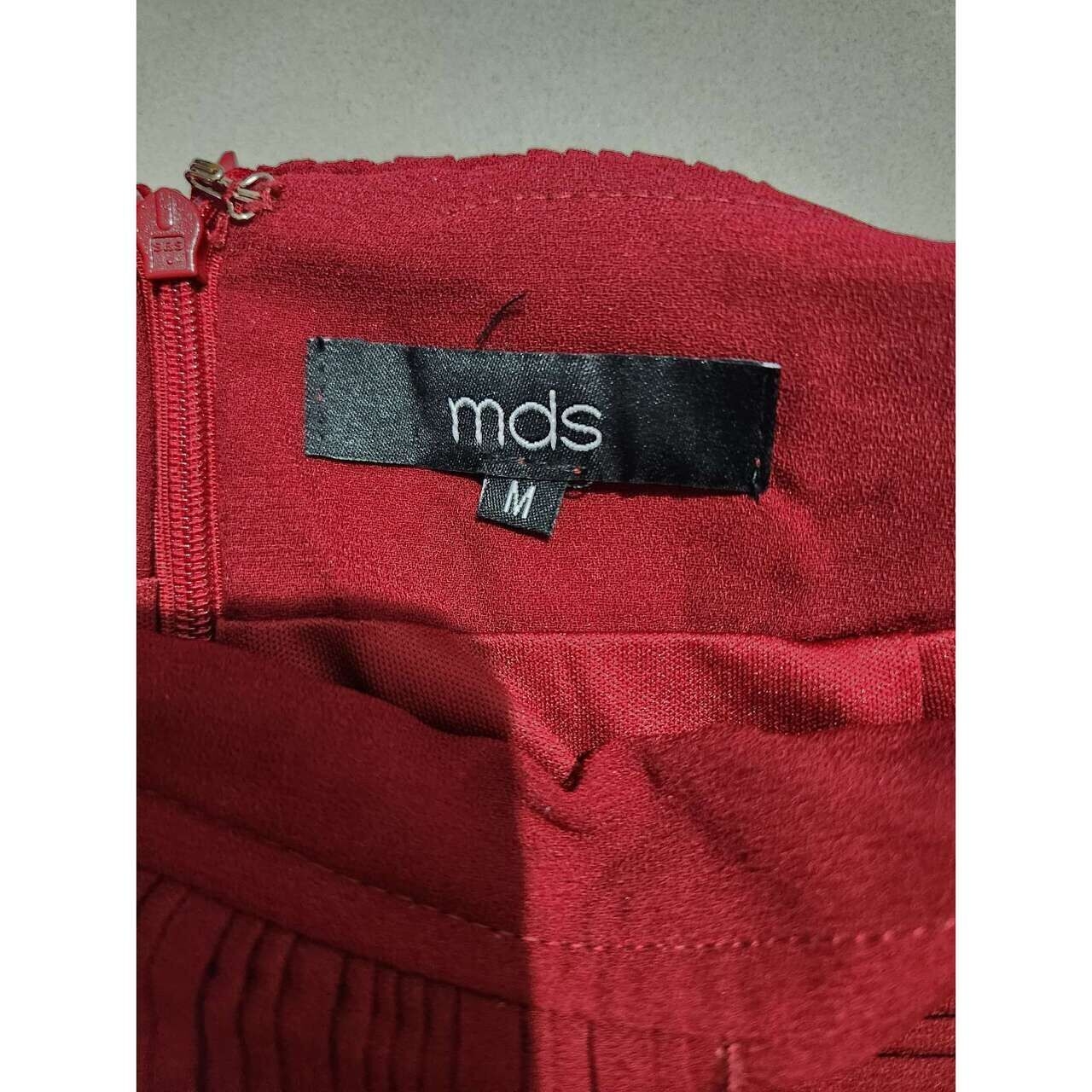 MDS Maroon Pleated Mini Skirt