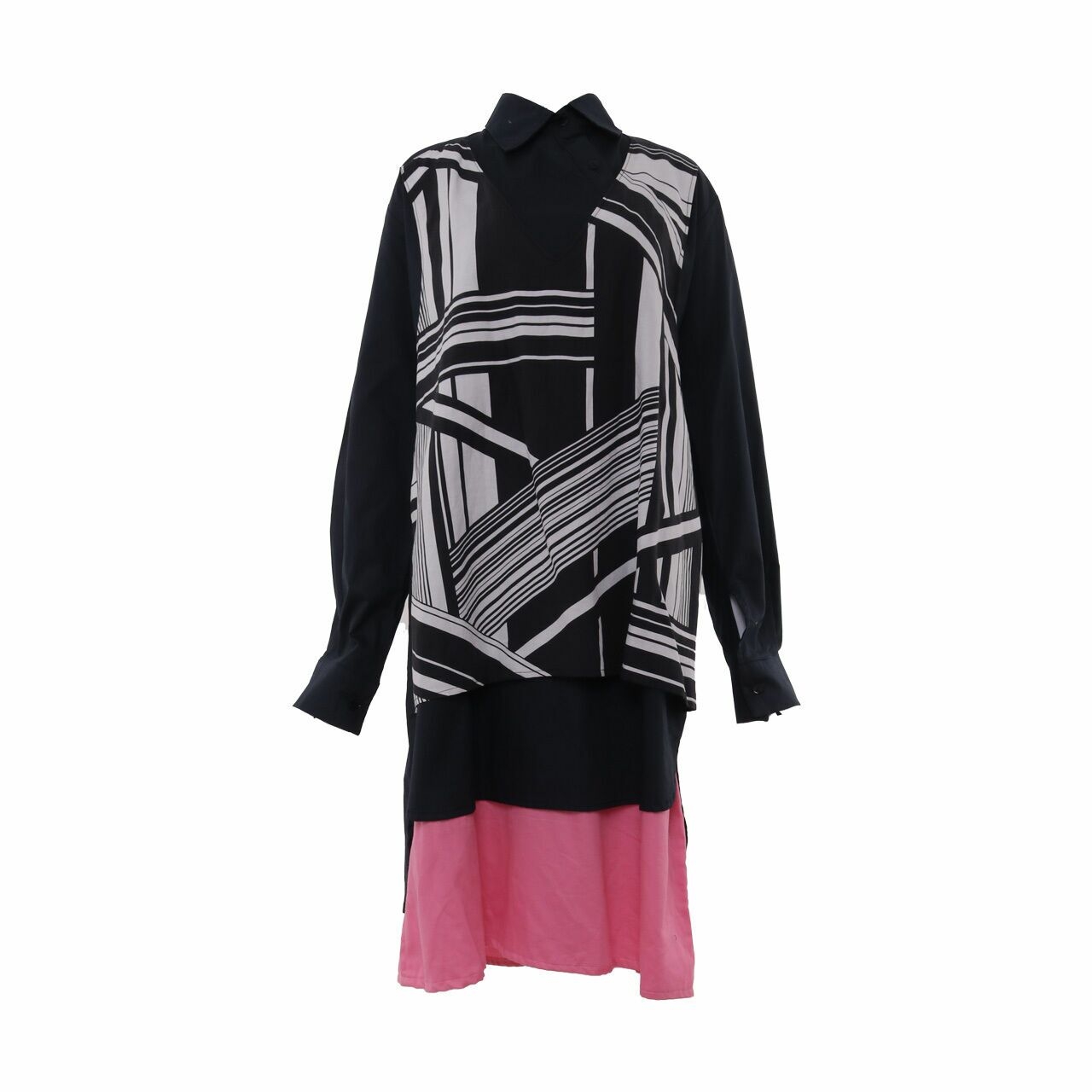 Nonss Navy/Black/White/Pink Tunic Blouse
