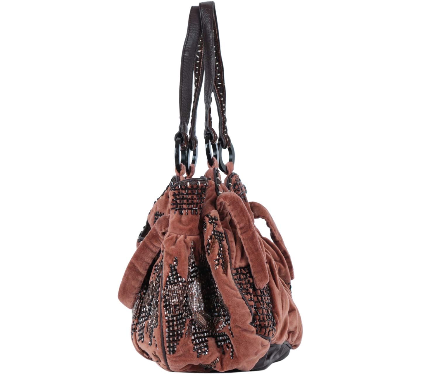 Jamin Puech Brown Velvet Handbag