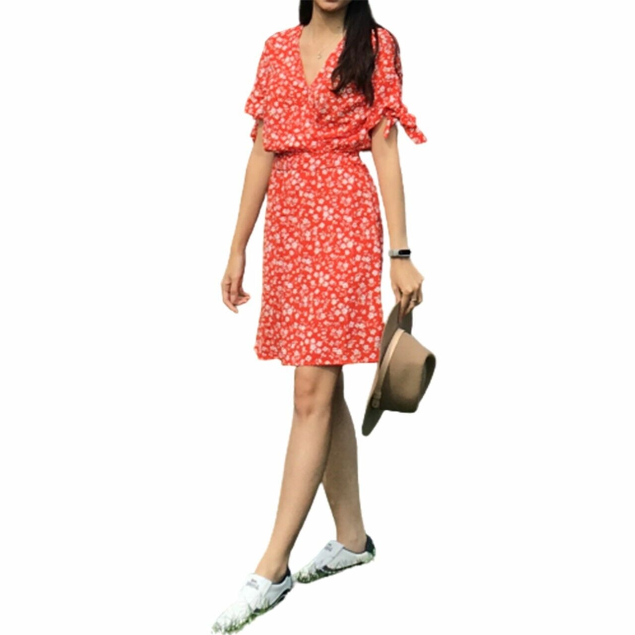 New Look Red Floral Midi Dress