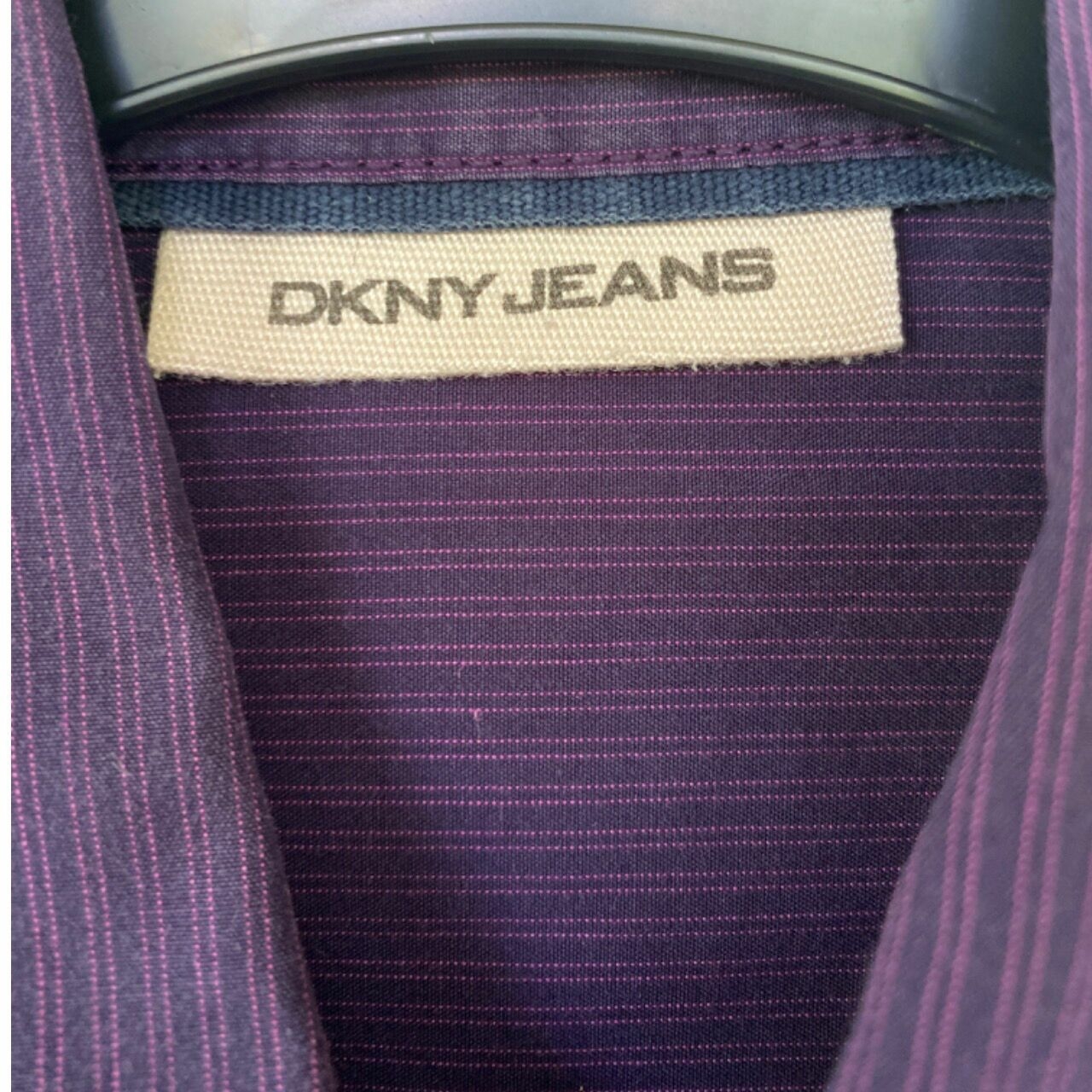 Dkny Jeans Eggplant Purple Stripes Kemeja