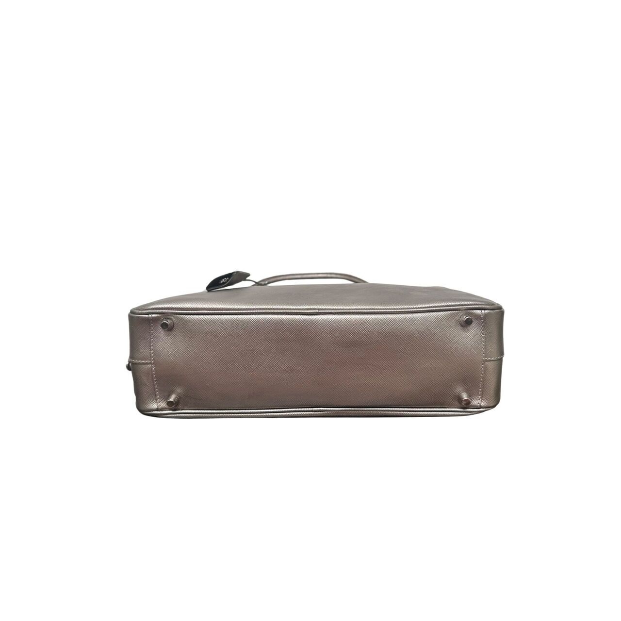 Prada Saffiano Lux Leather Silver Tote Bag