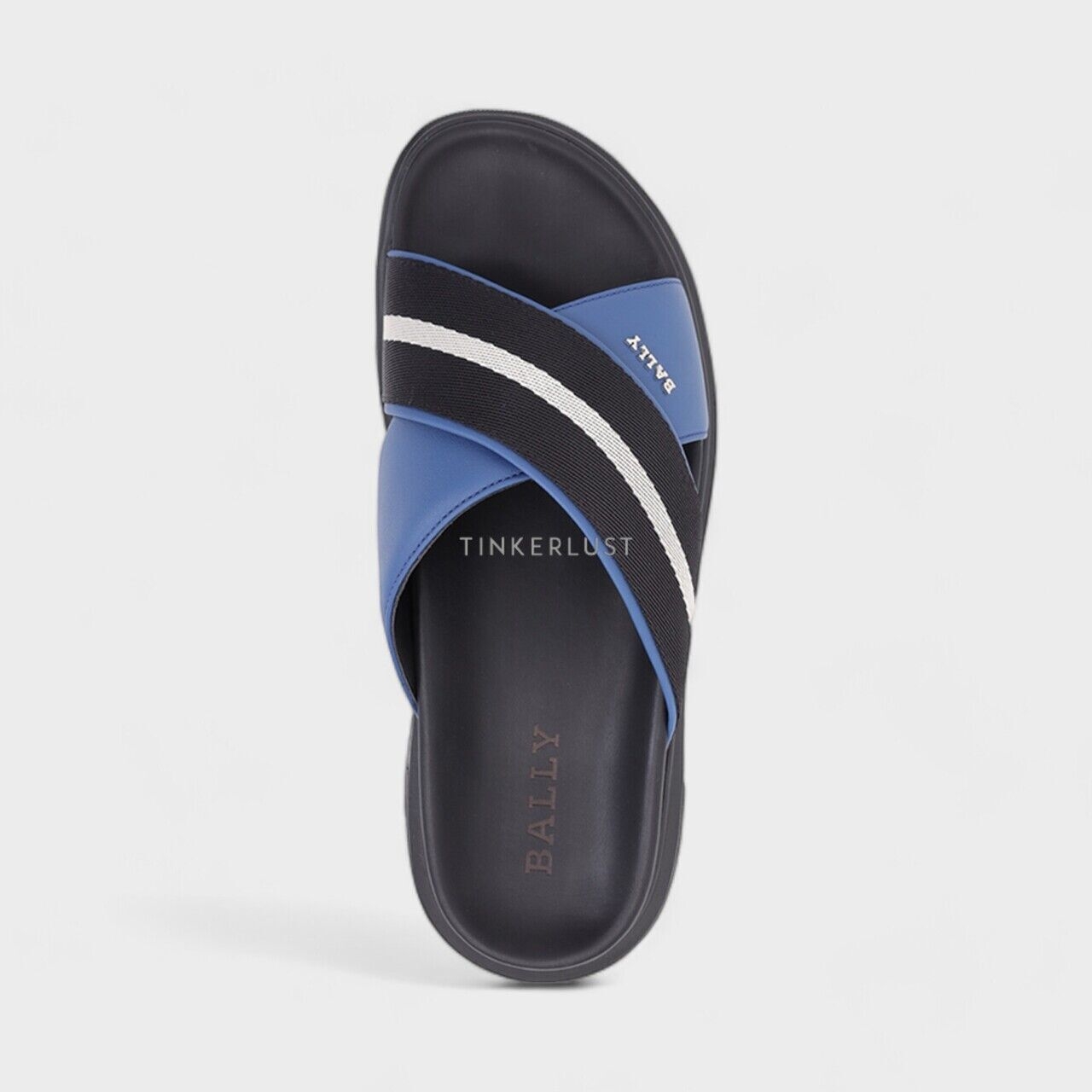 Bally Men Jake Crossover Sandals in Black/Blue Neon 