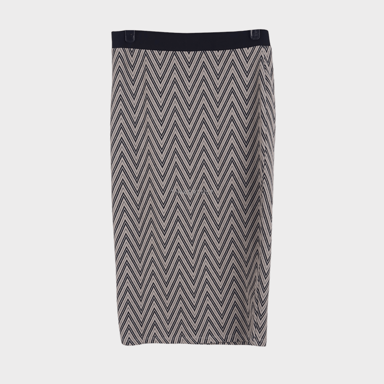Dorothy Perkins Beige & Black Pattern Midi Skirt