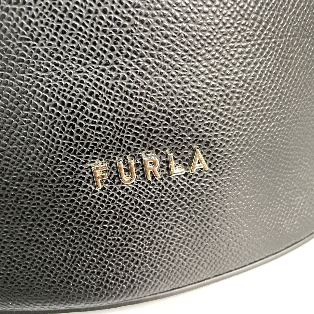 Furla Clio Drawstring Black Leather Shoulder Bag