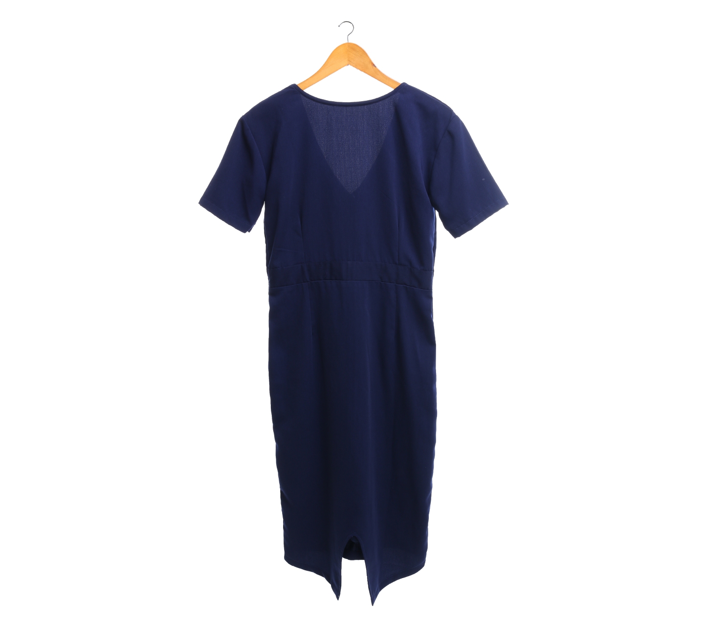 8Wood Dark Blue Slit Front Midi Dress