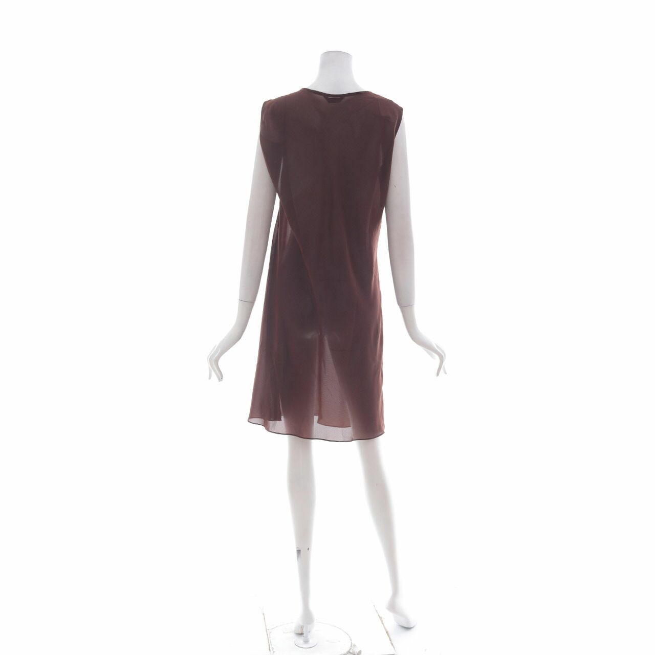 Itang Yunasz Brown Sheer Mini Dress