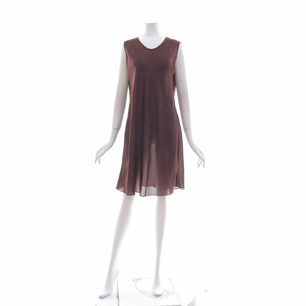 Itang Yunasz Brown Sheer Mini Dress
