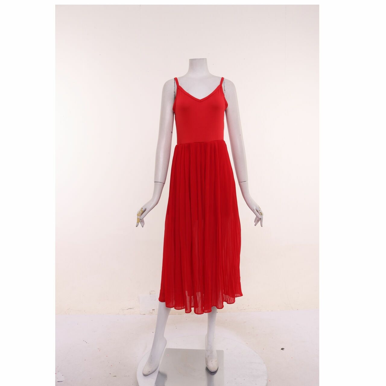 Something Borrowed Red Midi Dress Pleated