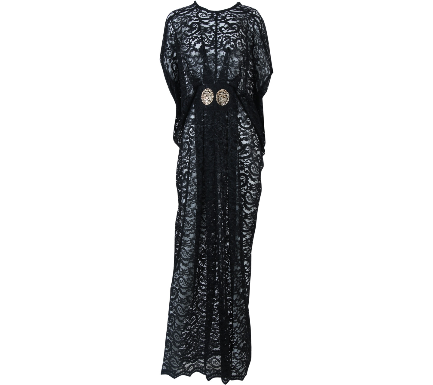 Rinjani Black Lace Caftan Long Dress
