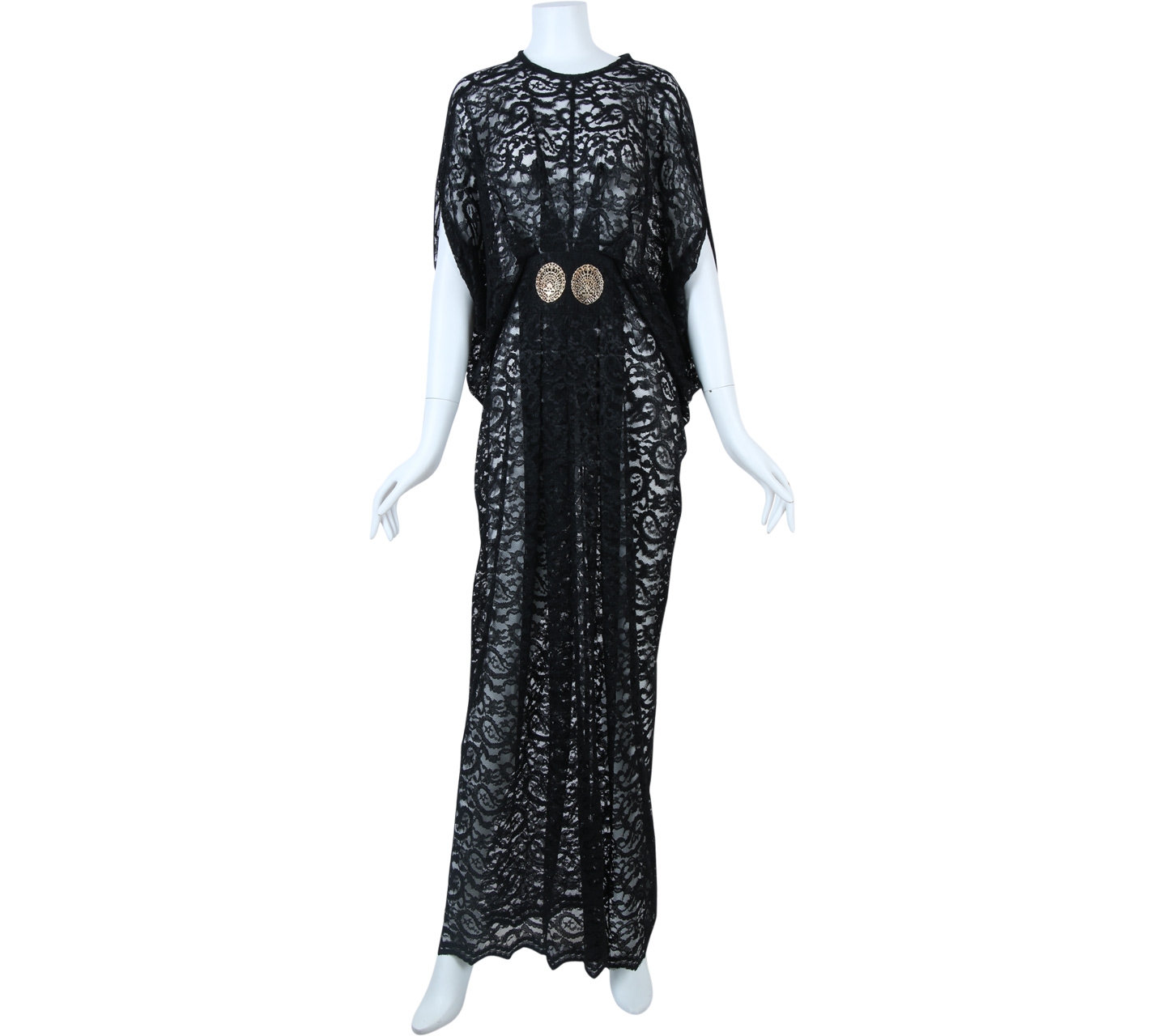 Rinjani Black Lace Caftan Long Dress