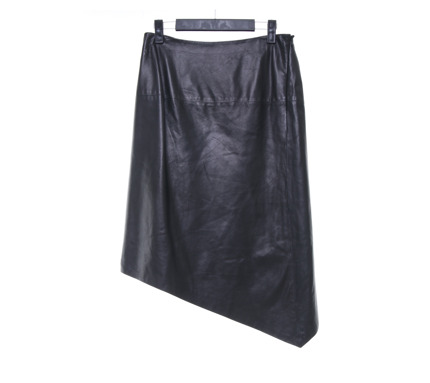 Donna Karan Black Asymmetric Midi Skirt