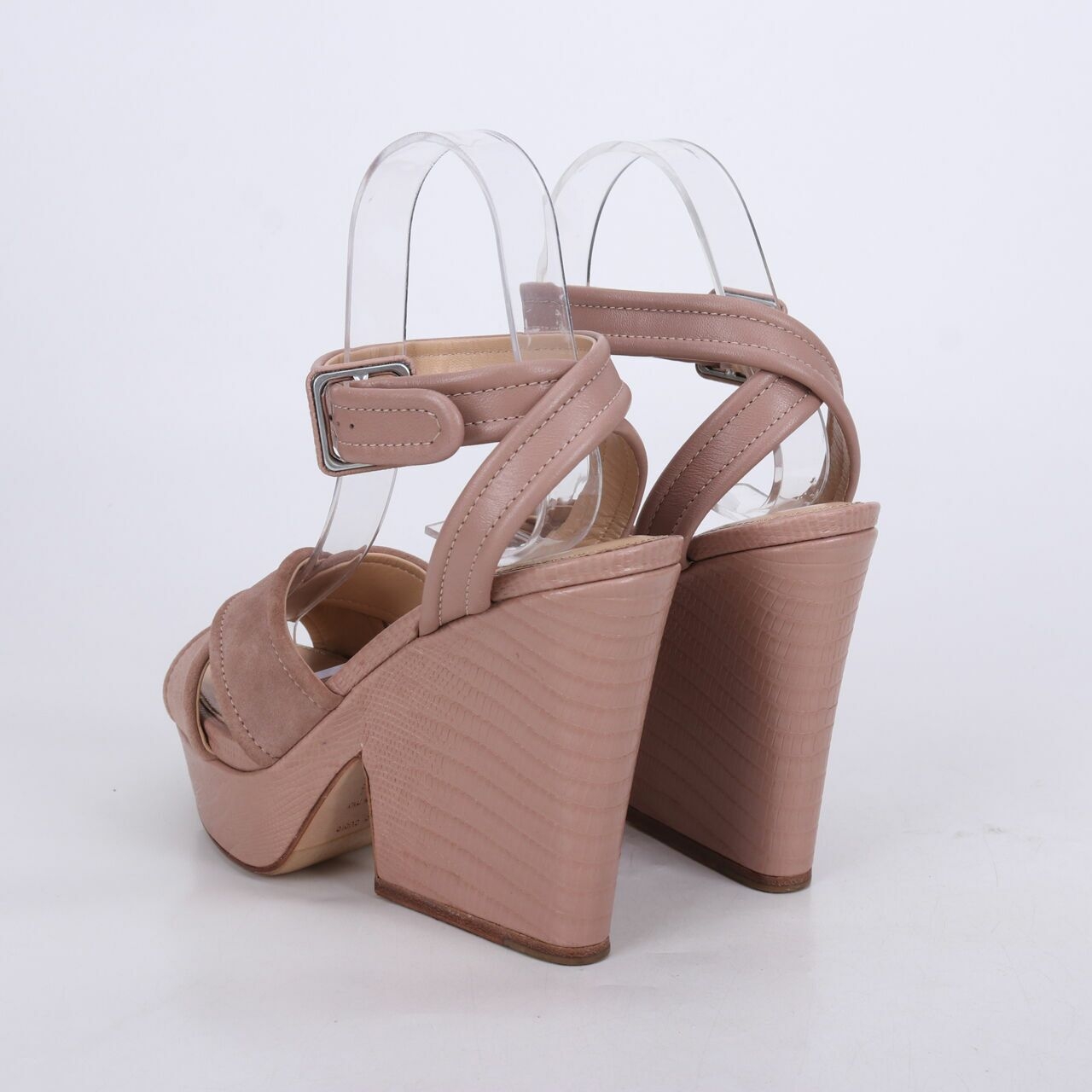 Sergio Rossi Nude Leather Wedges