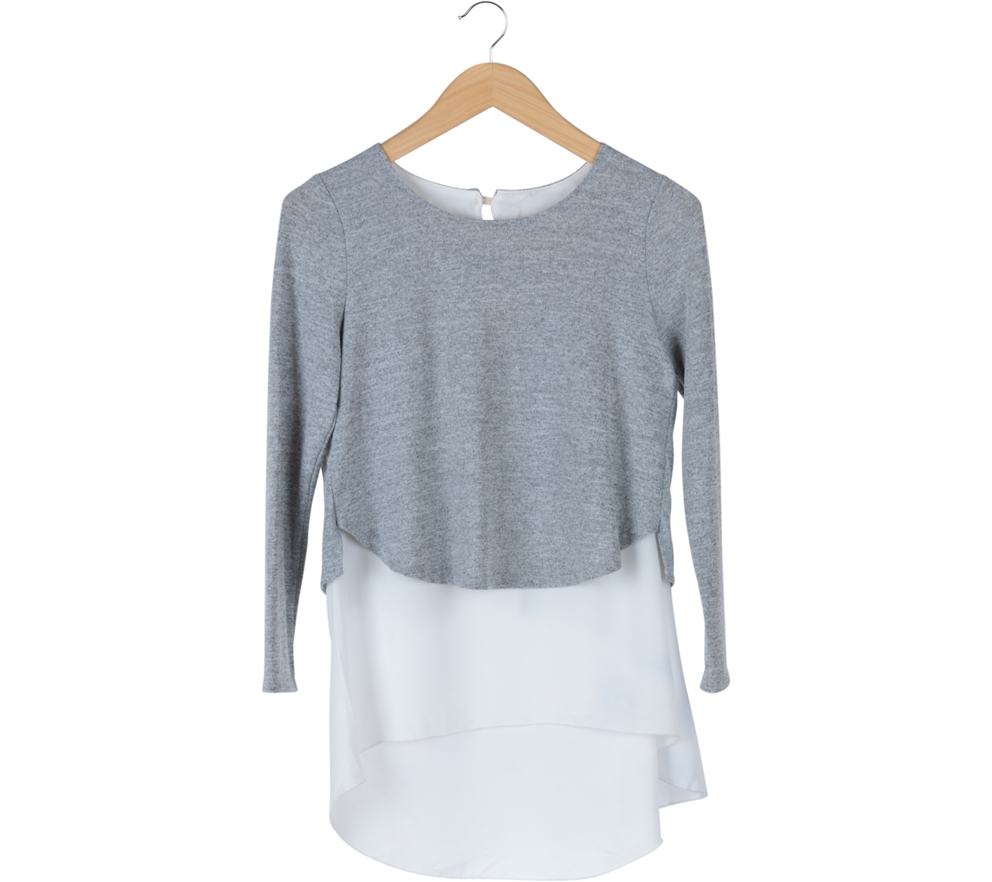 Evergreen Grey And White Blouse