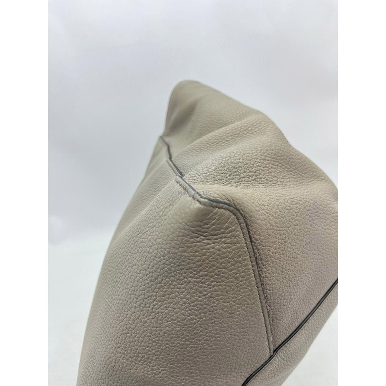 Prada Grey Grained Leather GHW Tote Bag