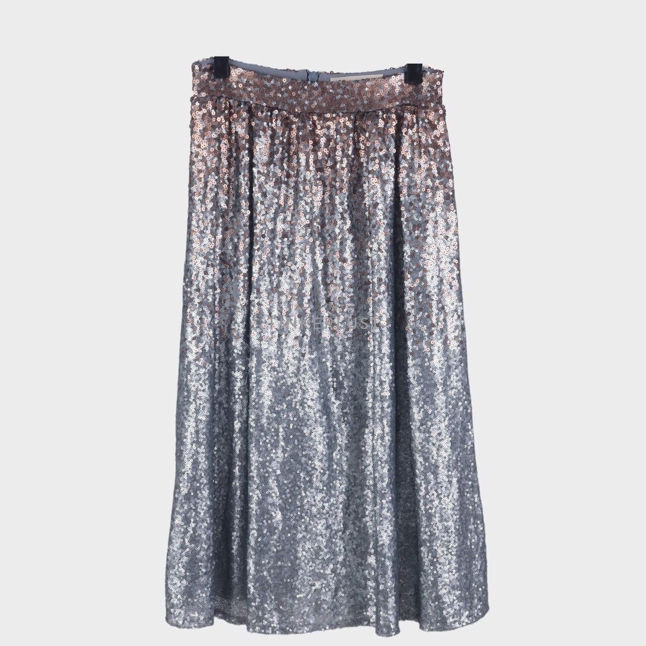 Miss Selfridge Silver Sequin Midi Skirt