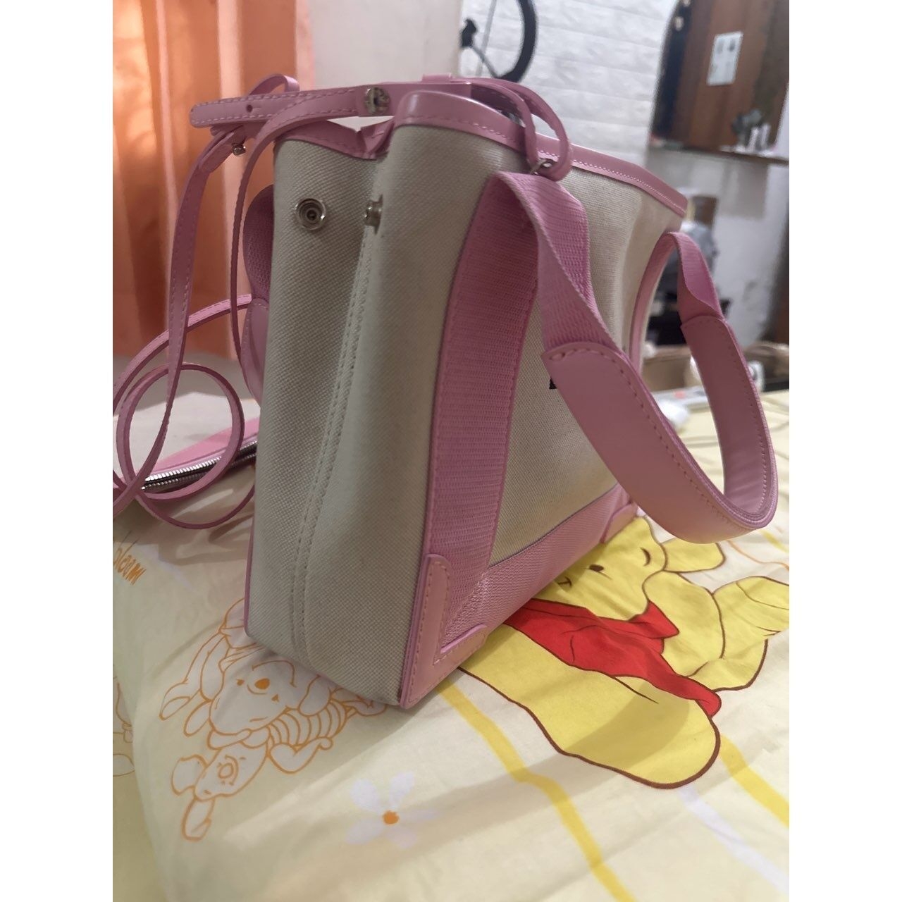 Balenciaga Cabas XS Pink Canvas Tote Bag