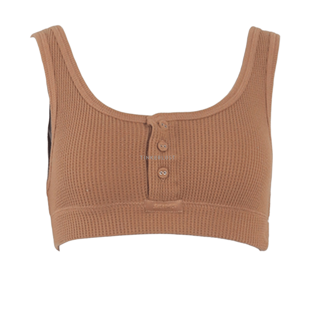 Skims Brown Knit Cropped Top