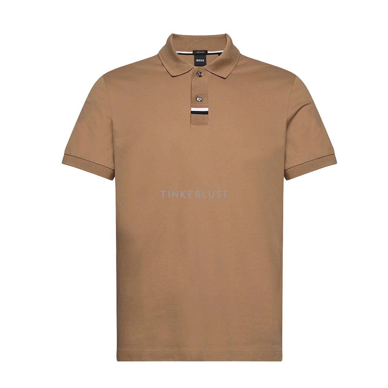 Hugo Boss Men Parlay 424 Beige Mercerised-Cotton Polo Shirt