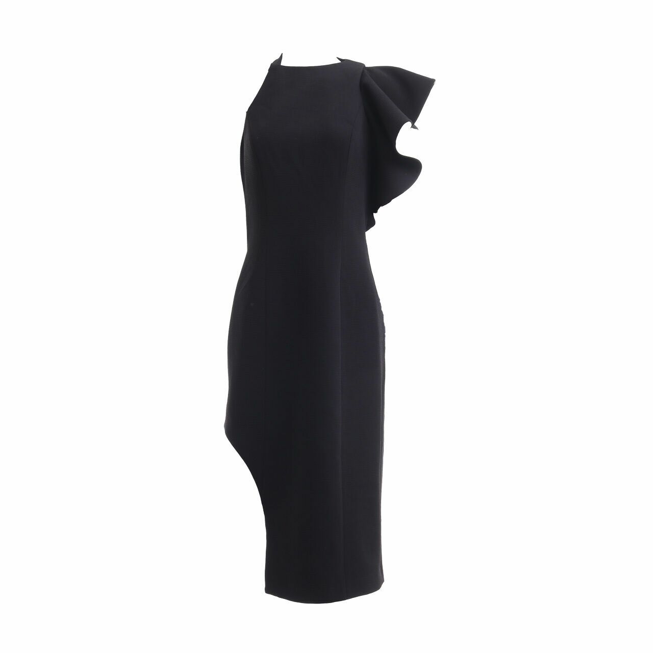 C/MEO Collective Black One Shoulder Midi Dress