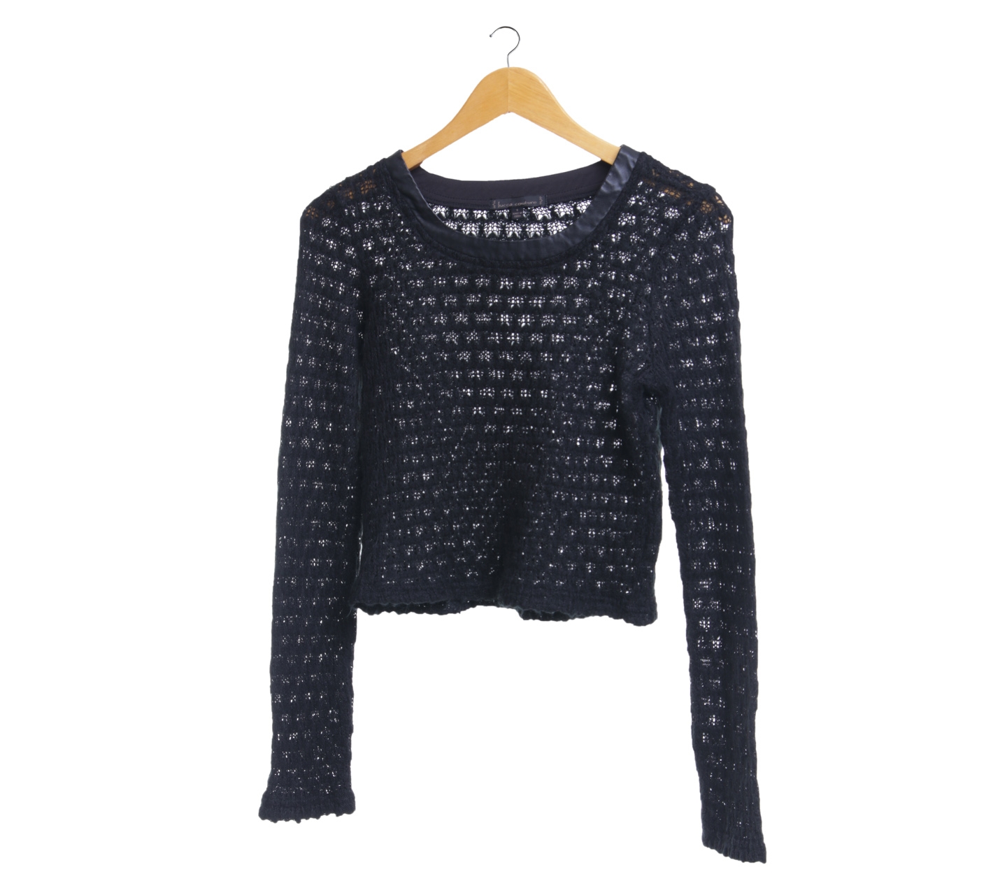 Lucca Couture Black Long Sleeve Crop Blouse