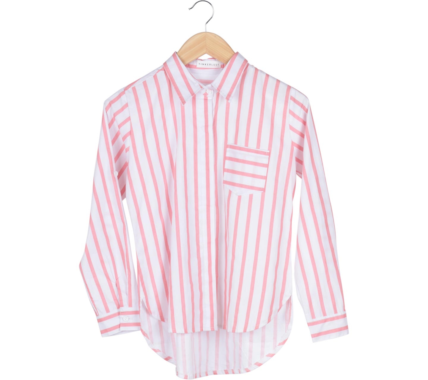 Tinkerlust White With Pink Stripes Shirt