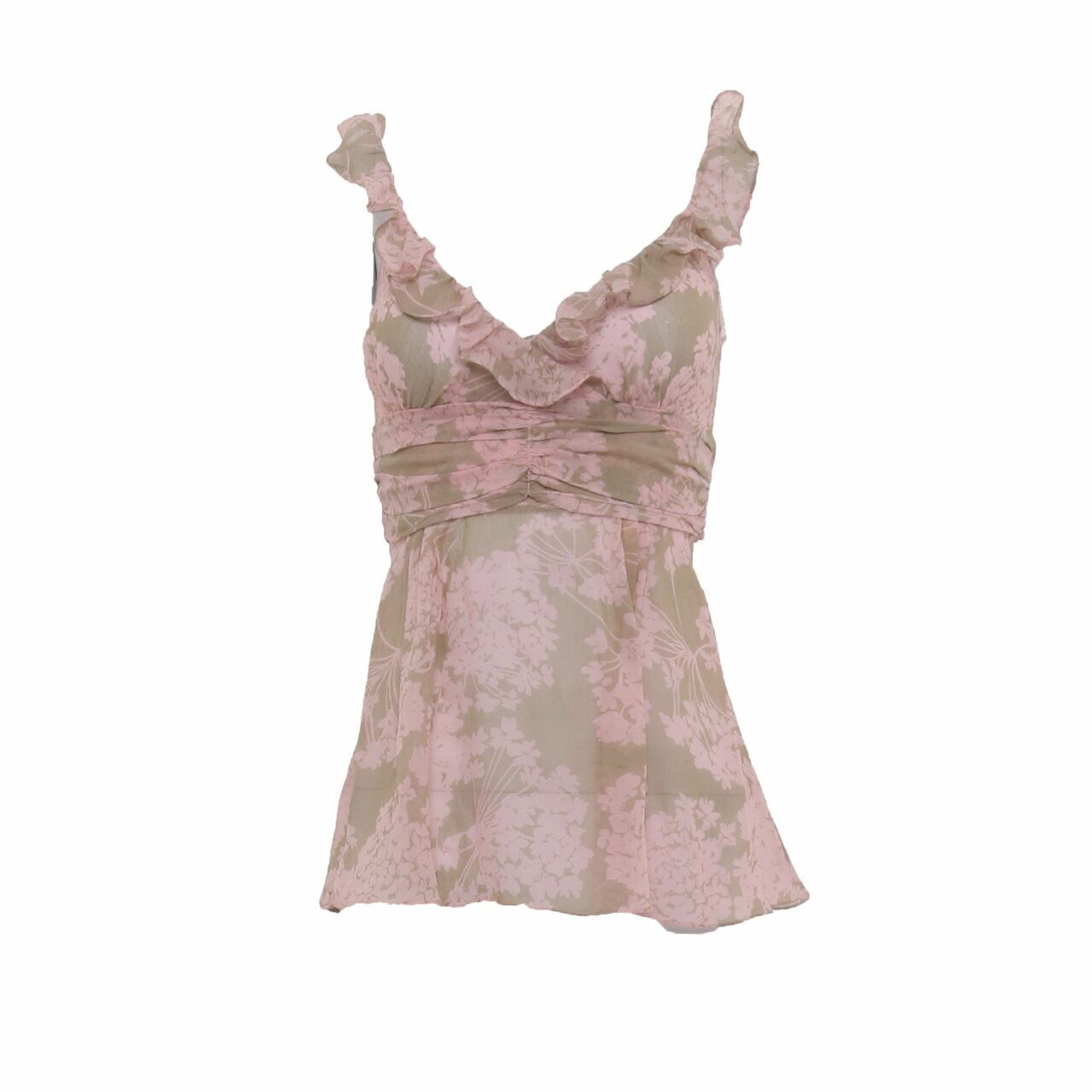 GG<5 Brown & Pink Floral Sleeveless