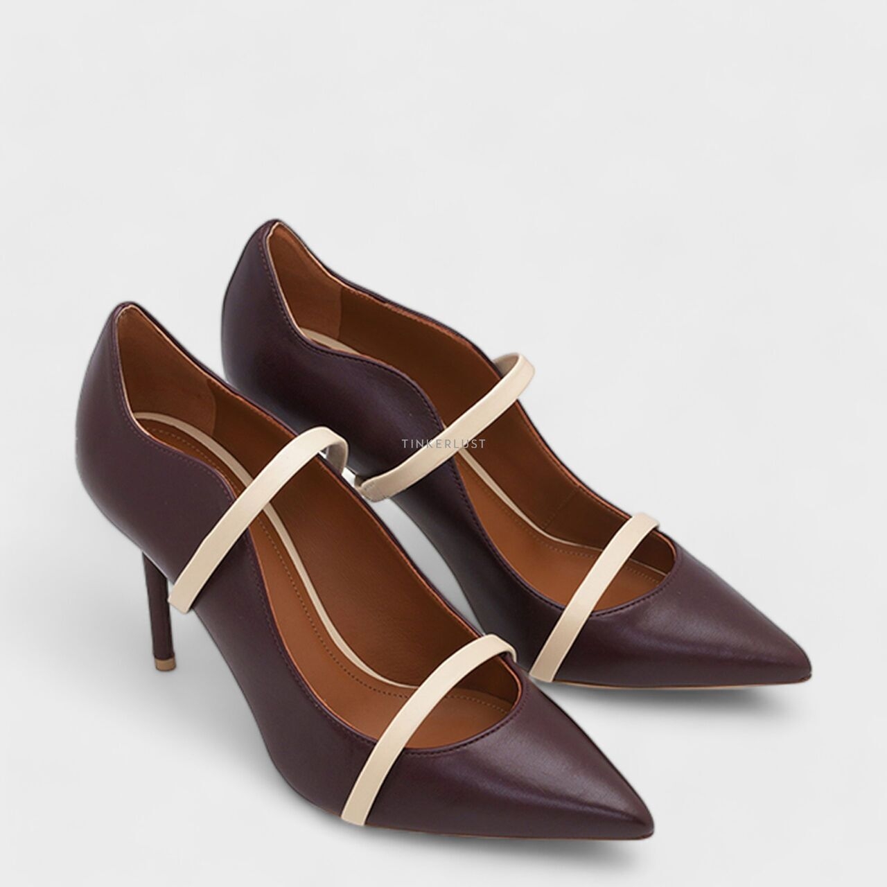 Malone Souliers Maureen Heeled Pumps 85mm in Chocolate/Butter