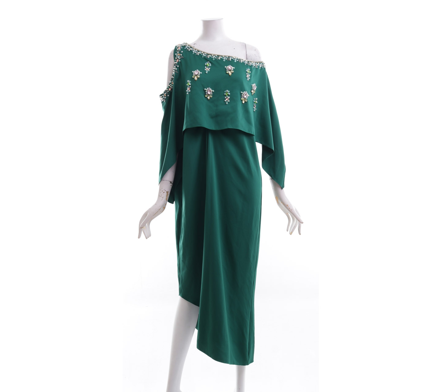 Ava Dark Green Sequins Midi Dress