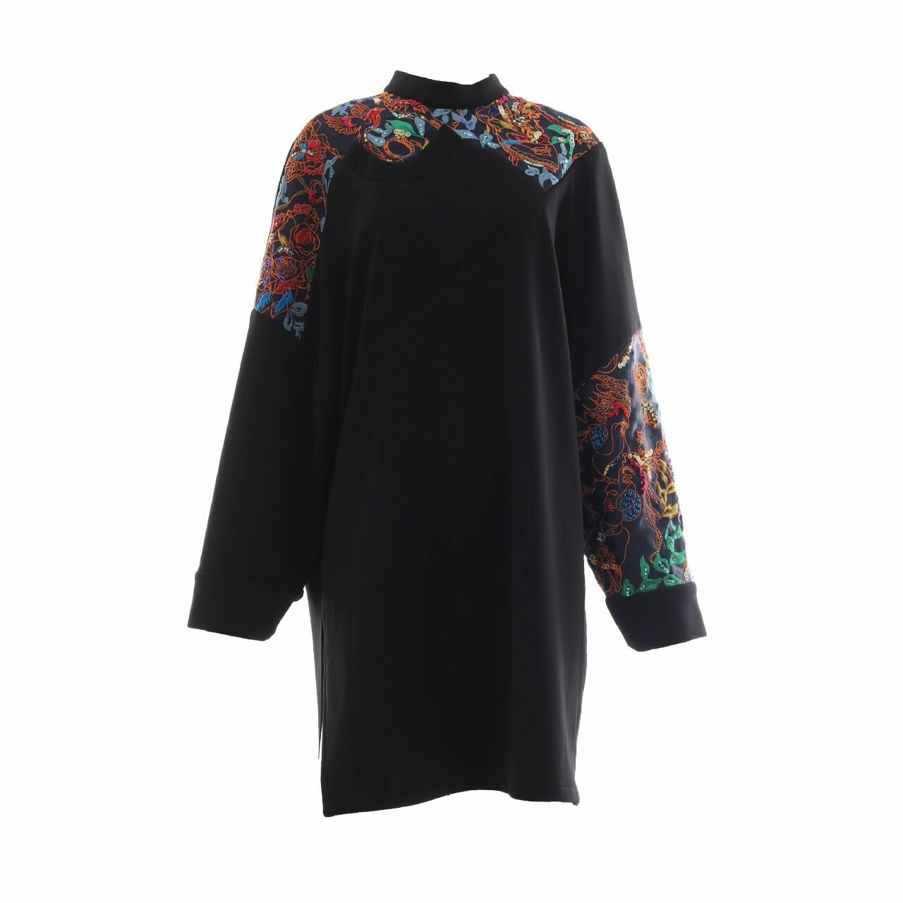 Mel Ahyar Black Embroidery Sequin Tunic Blouse