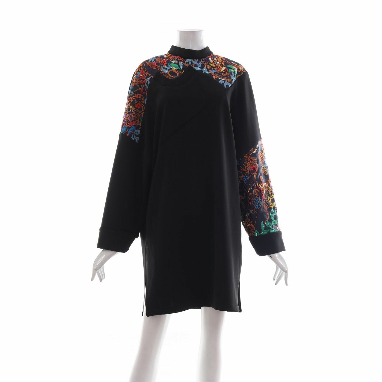 Mel Ahyar Black Embroidery Sequin Tunic Blouse